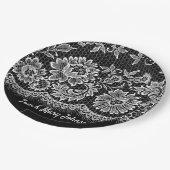 Jubileum witte rand zwart papieren bordje (Gekanteld)