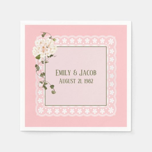 Jubileum witte zijde op zwart servet (Voorkant)