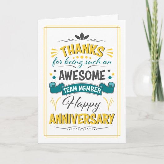 Jubileum Word Art Kaart (Voorkant)