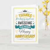 Jubileum Word Art Kaart (Gele Bloem)