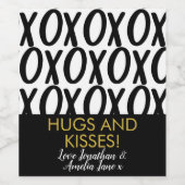 Jubileum XOXO Hugs Kisses Black White Wijn Etiket (Enkel label)