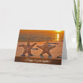 Jubileum Zeester op Strand bij Zonsondergang Kaart (Voorkant)