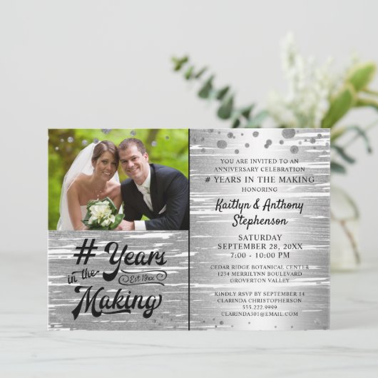 Jubileum Zilver JAAR IN DE MAKING Foto Kaart (Staand voorkant)