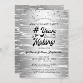 Jubileum Zilver Zwart # JAAR IN DE MAKING Kaart (Voorkant / Achterkant)