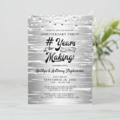 Jubileum Zilver Zwart Lichtslingersel Kaart (Staand voorkant)