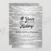 Jubileum Zilver Zwart Lichtslingersel Kaart (Voorkant / Achterkant)