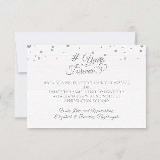 Jubileum Zilveren Hartens Jaar In Eeuwigheid Bedankkaart (Achterkant)