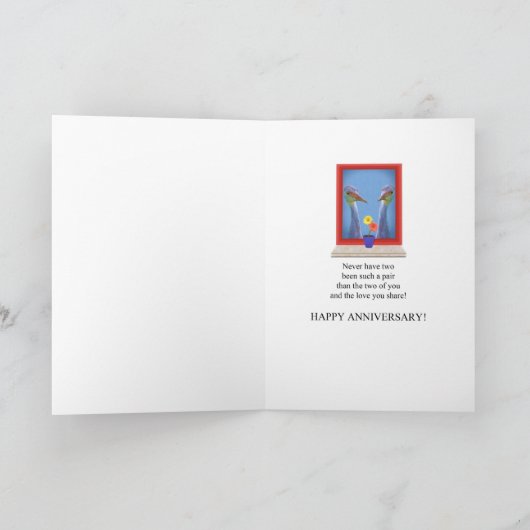 Jubileum, zus en zwager, Vogels Kaart (Binnen)