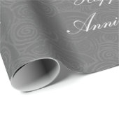 Jubileum zwaait donker zilver cadeaupapier (Rol Hoek)