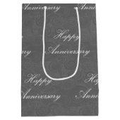 Jubileum zwaait donker zilver medium cadeauzakje (Achterkant)