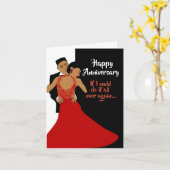 Jubileum zwart-wit-Afrikaans-Amerikaanse paar Kaart (Gele Bloem)