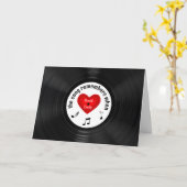 Jubileum zwarte vinylplaat met songtitel kaart (Gele Bloem)