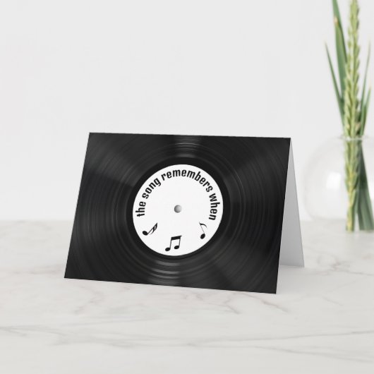 Jubileum zwarte vinylplaat met songtitel kaart (Voorkant)