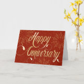 Jubileum Zwemtekst Star Bursts Red Kaart (Gele Bloem)