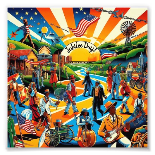 Jubileumdag! Juneteenth! emancipatiedag Foto Afdruk (Voorkant)