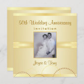 Jubileumfeest - Aangepaste foto-uitnodigingen Kaart (Voorkant / Achterkant)