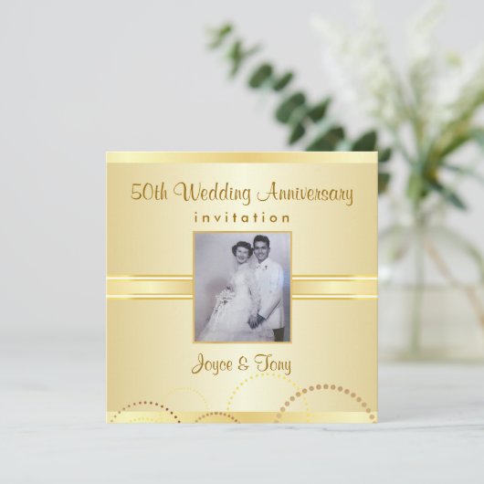 Jubileumfeest - Aangepaste foto-uitnodigingen Kaart (Staand voorkant)