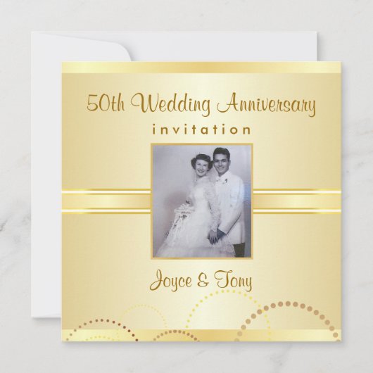 Jubileumfeest - Aangepaste foto-uitnodigingen Kaart (Voorkant)