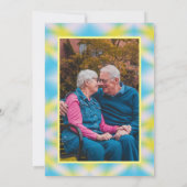 Jubileumfeest Blauw Tie Dye Kaart (Achterkant)