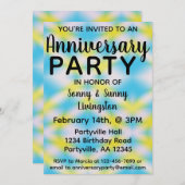 Jubileumfeest Blauw Tie Dye Kaart (Voorkant / Achterkant)