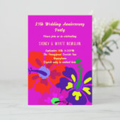 Jubileumfeest Bold Hibiscus-ontwerp Kaart (Staand voorkant)