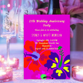 Jubileumfeest Bold Hibiscus-ontwerp Kaart