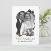 Jubileumfeest Boog en Lint Frame Op Wit Kaart (Staand voorkant)