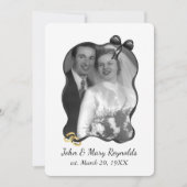 Jubileumfeest Boog en Lint Frame Op Wit Kaart (Voorkant)