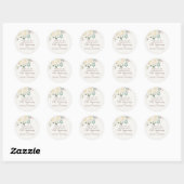 Jubileumfeest Droomwit Bloemsticker Ronde Sticker (Vel)