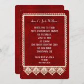 jubileumfeest kant frame op rood kaart (Voorkant / Achterkant)