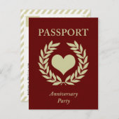 jubileumfeest paspoort uitnodiging briefkaart (Voorkant / Achterkant)