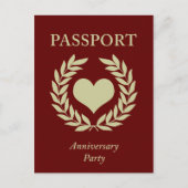 jubileumfeest paspoort uitnodiging briefkaart (Voorkant)