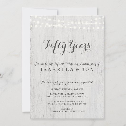 Jubileumfeest Uitnodiging | Rustieke Romantiek (Voorkant)