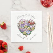 Jubileumfeestartikelen, bloemhart, op maat gemaakt servet (Insitu)