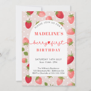 Jubileumfeestje van 1 jaar voor Strawberry Girl Kaart