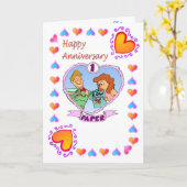 Jubileumkaart - 1ste papier kaart (Gele Bloem)