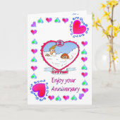 Jubileumkaart - 2e katoen kaart (Gele Bloem)