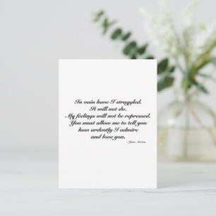 Jubileumkaart, romantische Jane Austen-citaten Briefkaart