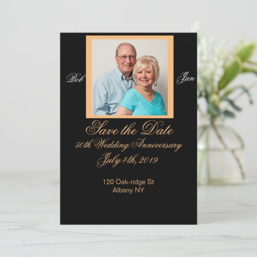 Jubileumkaart 'Save the Date' Save The Date (Staand voorkant)