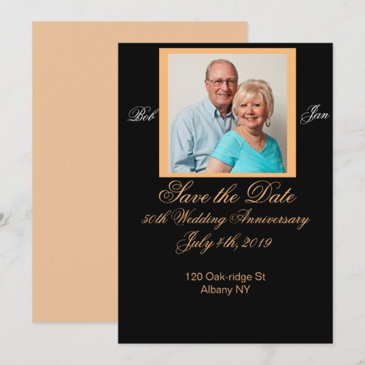 Jubileumkaart 'Save the Date' Save The Date (Voorkant / Achterkant)