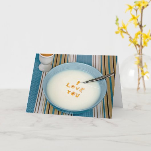 Jubileumontbijt Ik hou van jou  Kaart (Gele Bloem)