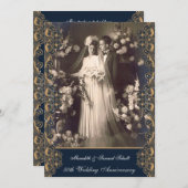 Jubileumstijl 50-jarig huwelijksfeest kaart (Voorkant / Achterkant)