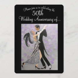 Jubileumuitnodiging 50ste huwelijksverjaardag kaart