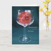 Jubileumwijnkelk voor zoon en schoondochter kaart (Gele Bloem)