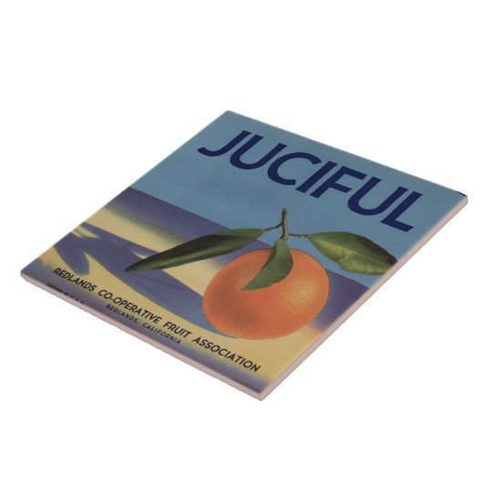 Juciful Oranje kratellabel Tegeltje (Zijkant)