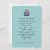JUDAIC HAMSA BAT BAR MITZVAH INVITATIE KAART (Achterkant)