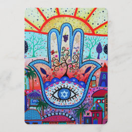 JUDAIC HAMSA BAT BAR MITZVAH INVITATIE KAART