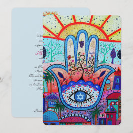 JUDAIC HAMSA BAT BAR MITZVAH INVITATIE KAART