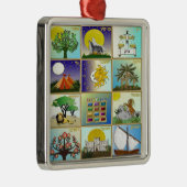 Judaica 12 Israëlische kunstpanelen Metalen Ornament (Rechts)