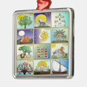 Judaica 12 Israëlische kunstpanelen Metalen Ornament (Links)